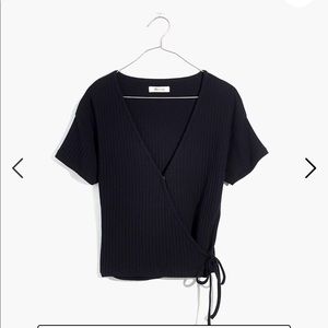 Madewell Ribbed Wrap Crop Top